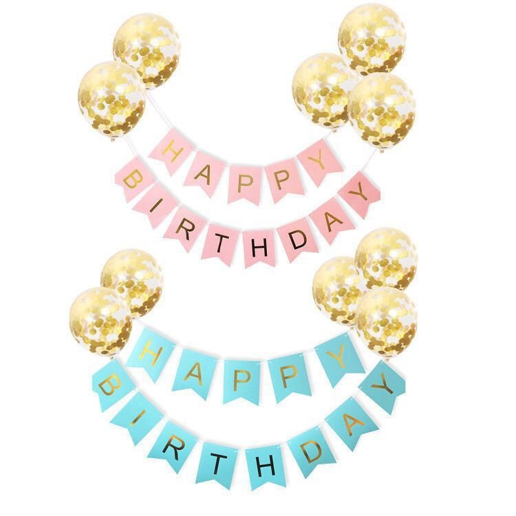 Swallowtail Flag Letter Bunting Sequins Balloon Combination Birthday Party Background Wall Dress Up