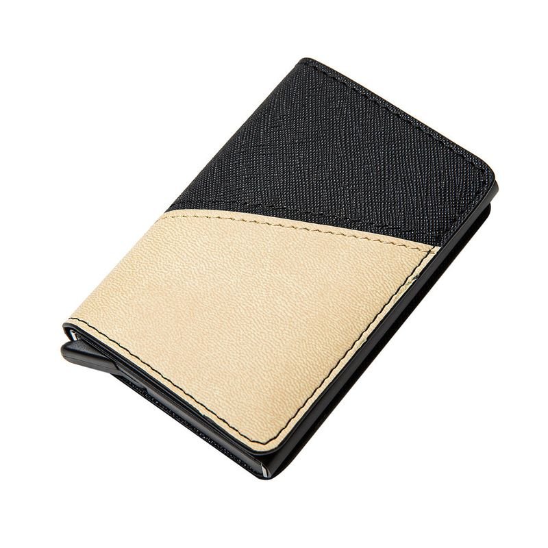 Fashion Contrast Color Aluminum Alloy Anti-Theft Card Bag