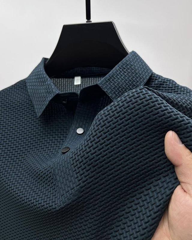 Men Fashion Casual Commuter Ice Silk Short Sleeve Lapel POLO Shirt