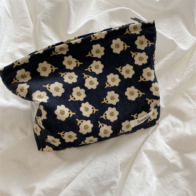Corduroy Plum Cosmetic Bag Coin Purse Storage Bag