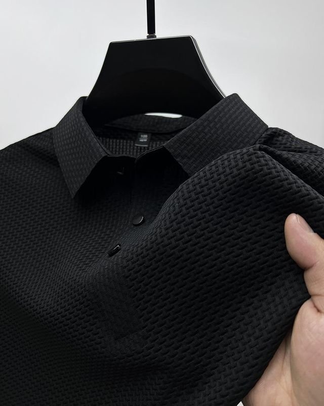 Men Fashion Casual Commuter Ice Silk Short Sleeve Lapel POLO Shirt