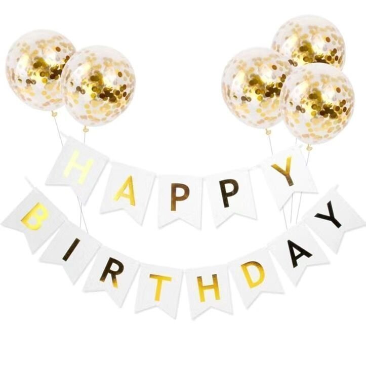 Swallowtail Flag Letter Bunting Sequins Balloon Combination Birthday Party Background Wall Dress Up