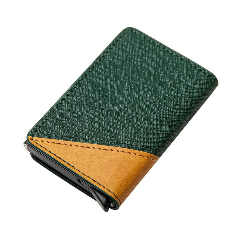 Fashion Contrast Color Aluminum Alloy Anti-Theft Card Bag