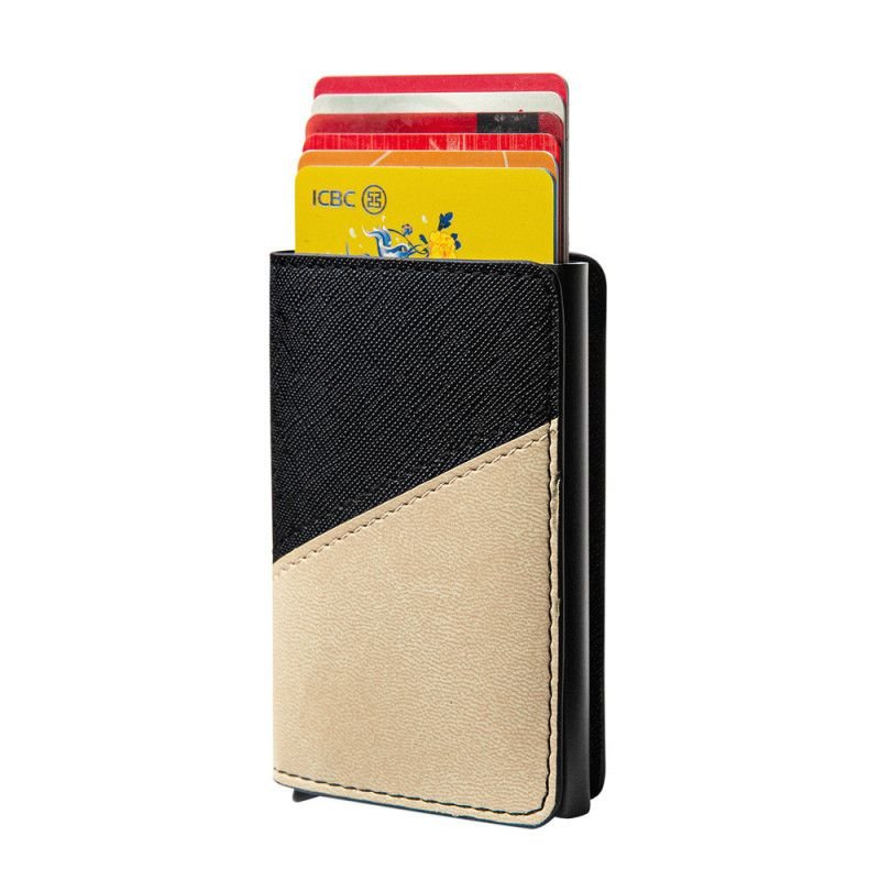 Fashion Contrast Color Aluminum Alloy Anti-Theft Card Bag
