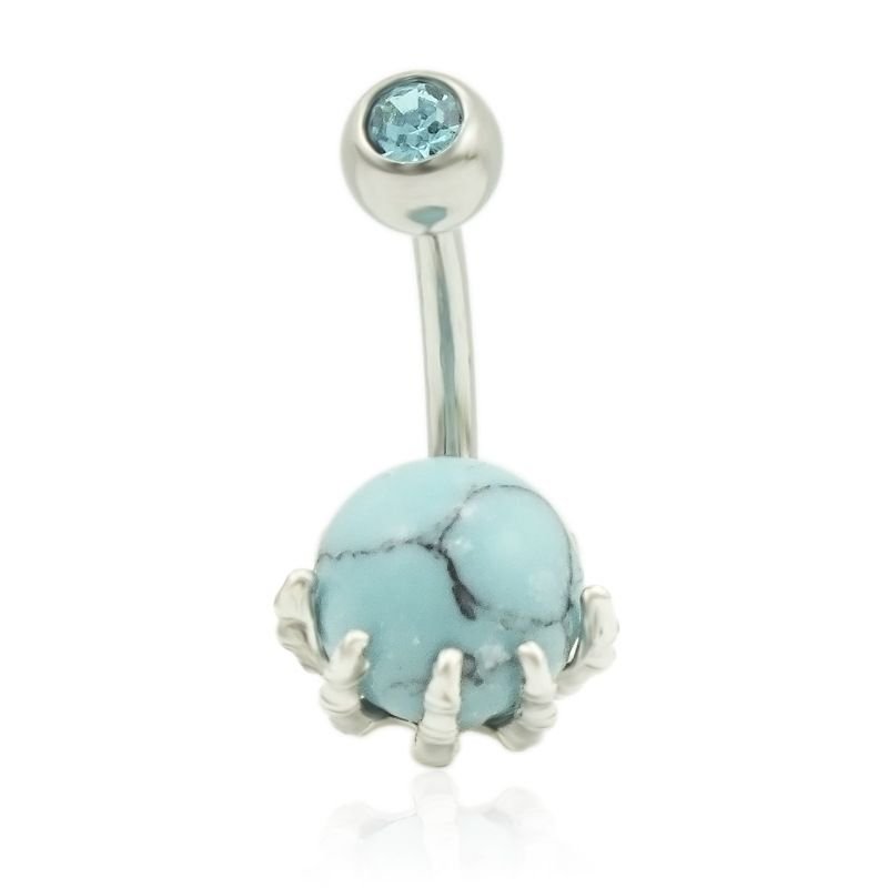 Women Fashion Creative Snake-Shaped Bat Bee Stainless Steel Diamond Navel Ring Body Piercing Jewelry