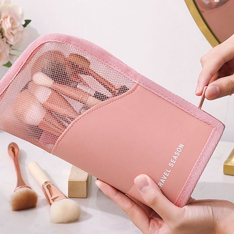 Women Simple Vertical Large Capacity Waterproof Cosmetic Bag