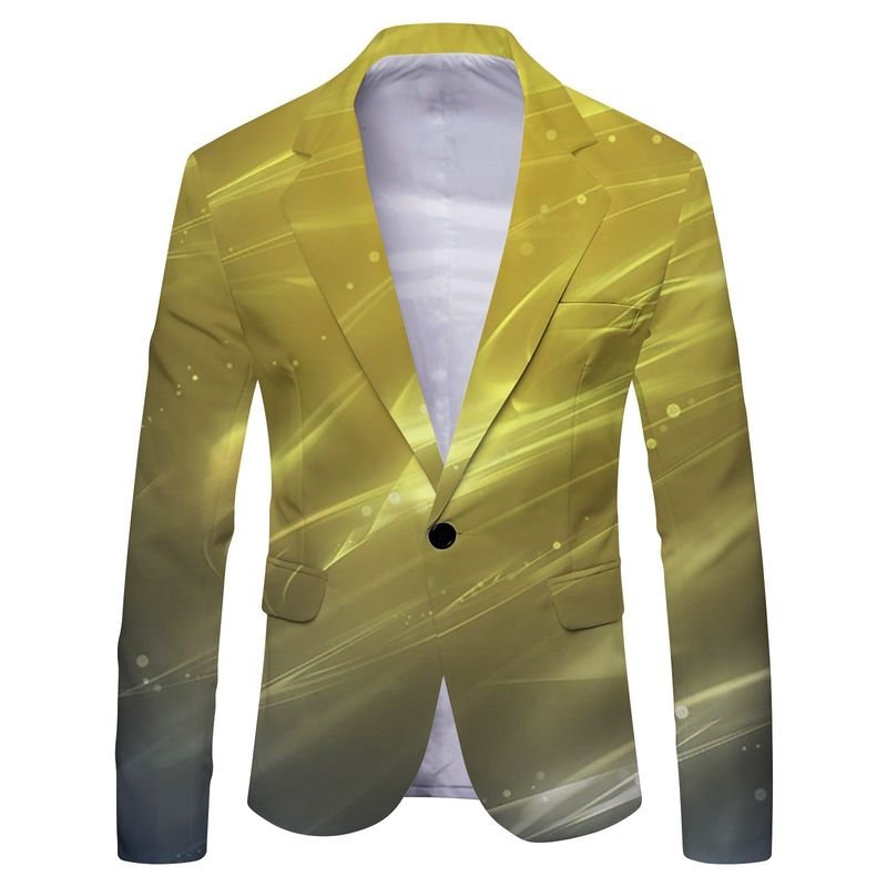Men Fashion Casual Party Plaid Stripe Leopard Print Long Sleeve Lapel Suit