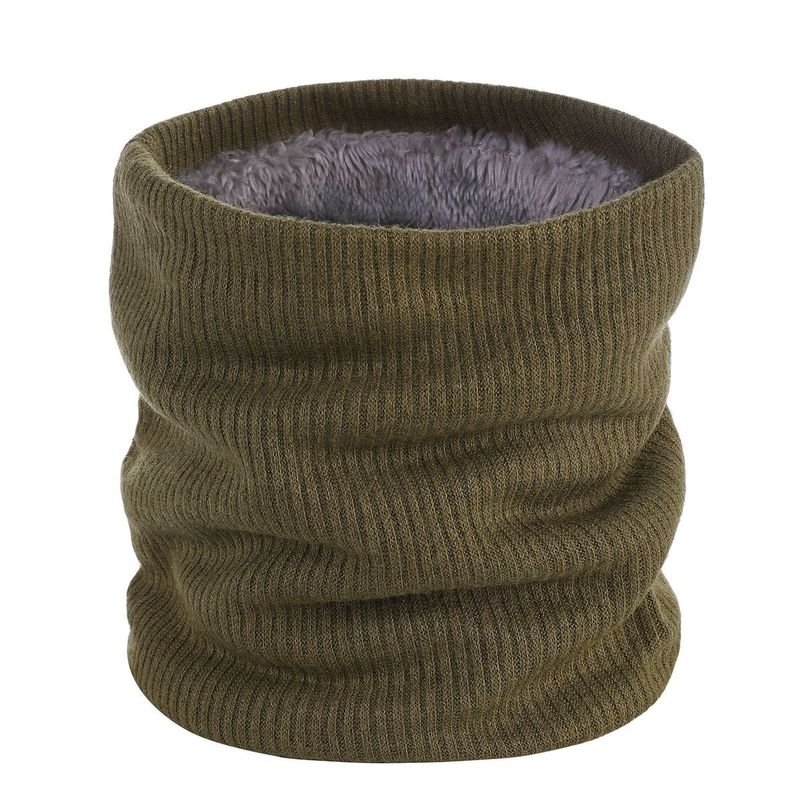 Autumn Winter Fashion Solid Color Plush Thick Warm Knitted Scarf