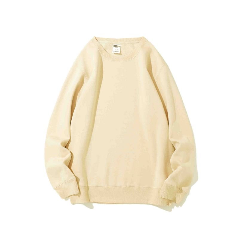 Men Casual 400g Thickened Heavy Fleece-Lined Crew Neck Sweatshirt Custom