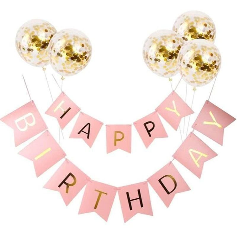 Swallowtail Flag Letter Bunting Sequins Balloon Combination Birthday Party Background Wall Dress Up