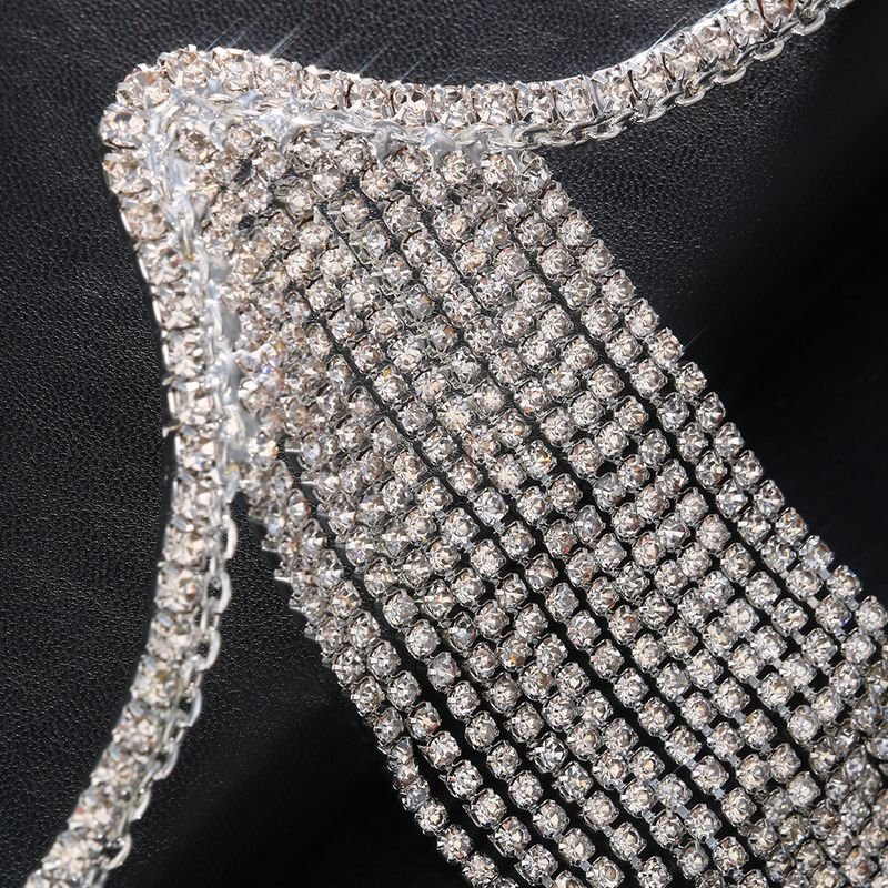 Women Fashion Sexy Tassel Rhinestone Chest Body Chain