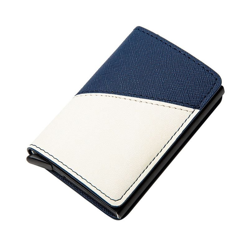 Fashion Contrast Color Aluminum Alloy Anti-Theft Card Bag