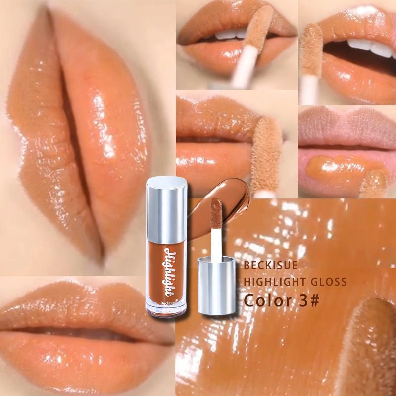 Allen Shaw Women Simple High Gloss Mirror Nude Creamy Lip Glaze