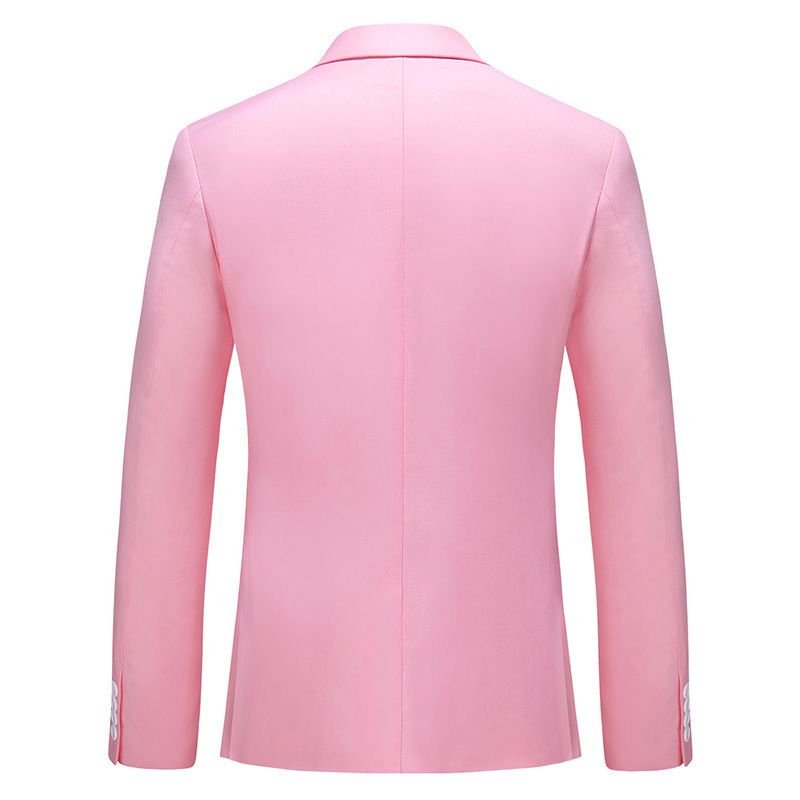 Men Business Wedding Office Solid Color Long Sleeve Lapel Suit Waistcoat Pants Plus Size Sets