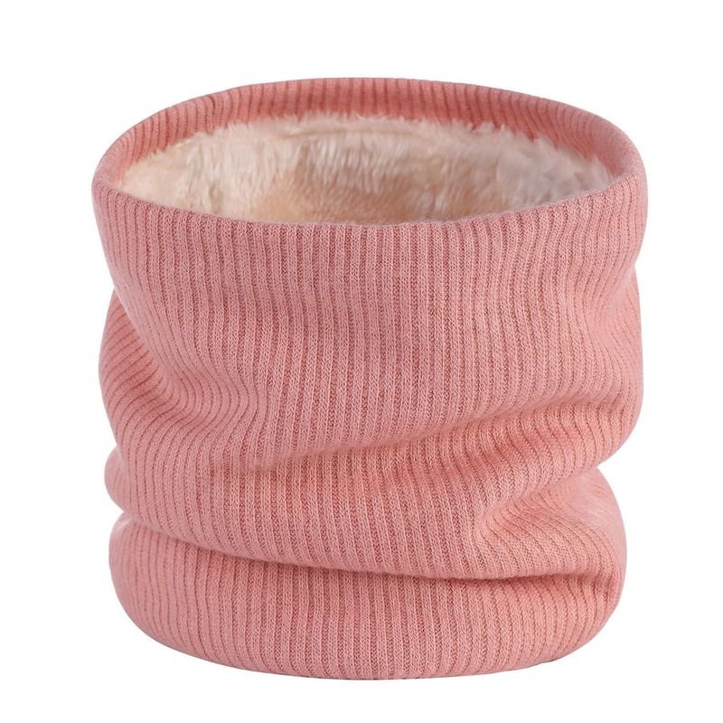Autumn Winter Fashion Solid Color Plush Thick Warm Knitted Scarf