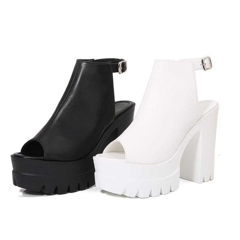 Women Summer Fashion Plus Size Peep Toe Platform Roman Heeled Sandals