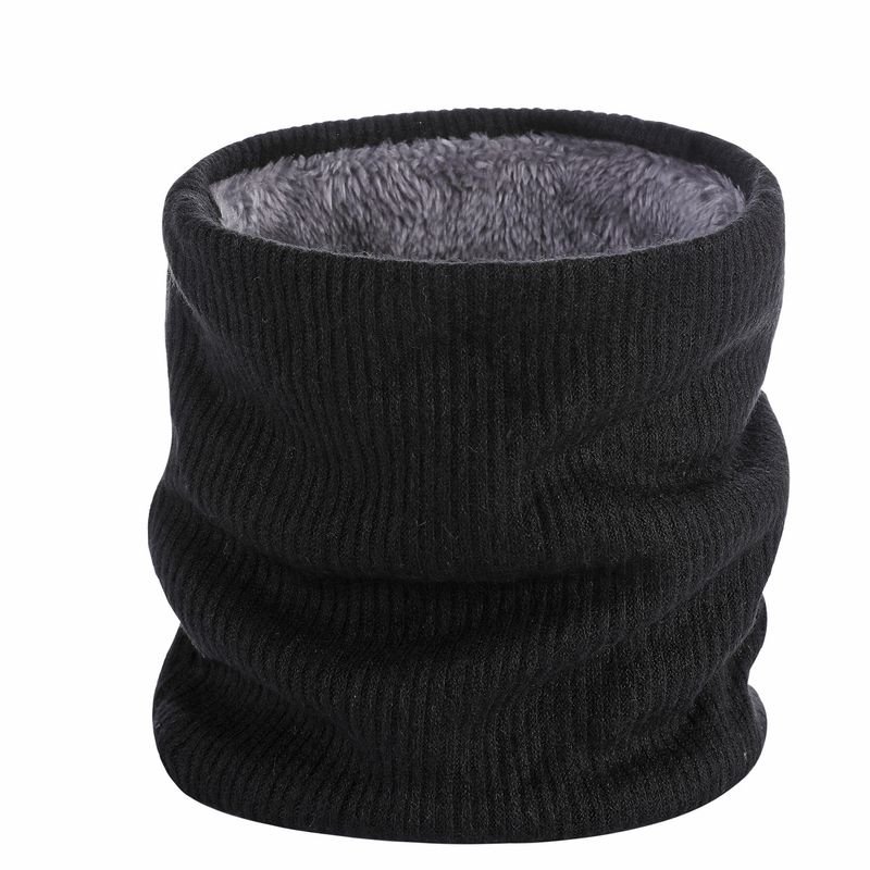 Autumn Winter Fashion Solid Color Plush Thick Warm Knitted Scarf