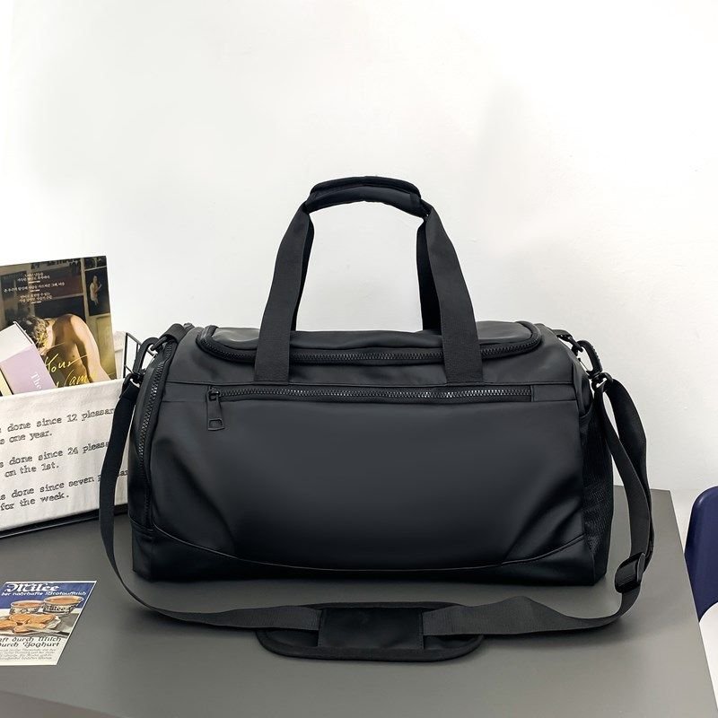 Men Leisure Sports Basic Solid Color Large Capacity Oxford Duffle Bag