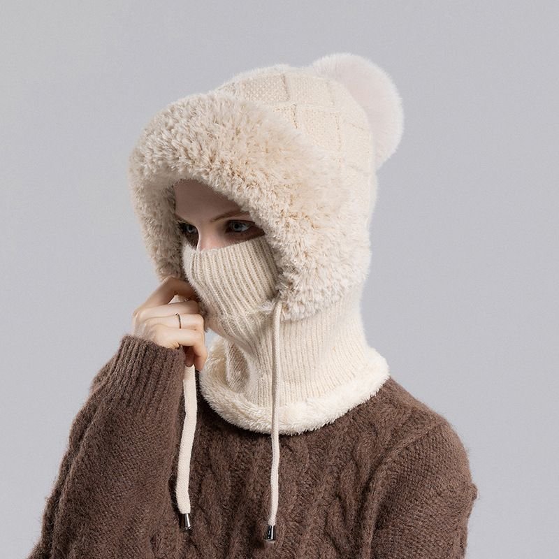 Winter Fleece-Lined Knitted Fluffy Hat