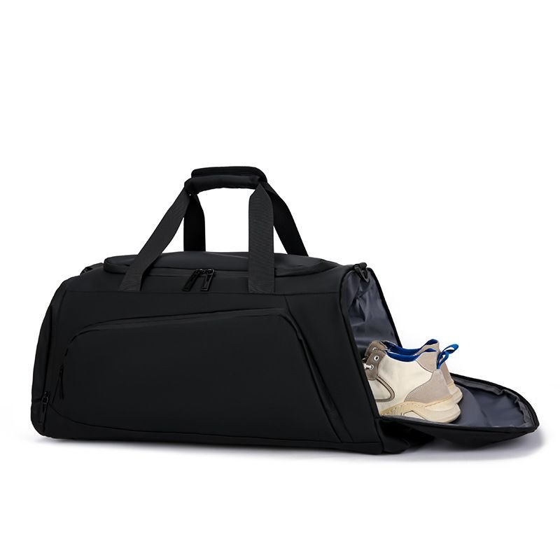 Men Leisure Sports Basic Solid Color Large Capacity PU Duffle Bag